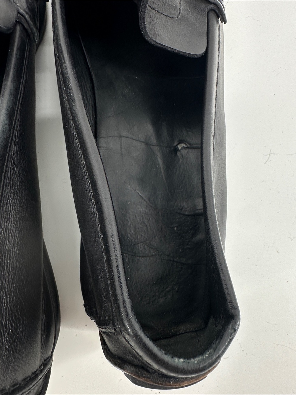 Vintage Gucci Black Leather Horsebit Loafers with Gold Hardware Women’s sz 11B - Picture 6 of 12